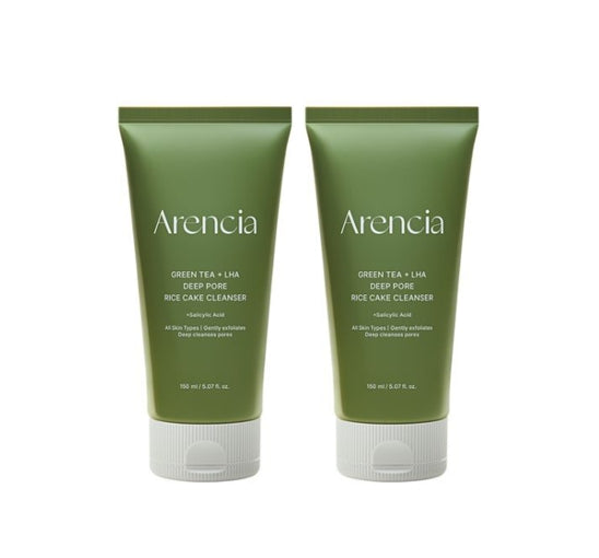 2 X Arencia Green Tea LHA Deep Pore Rice Cake Cleanser 150g from Korea by Arencia