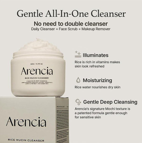 Arencia Rice Mucin Cleanser 120g from Korea by Arencia