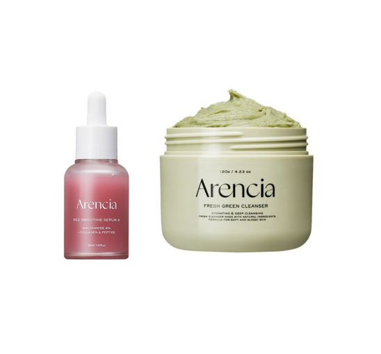 Arencia Fresh Green Rice Mochi Cleanser 120g + Red Smoothie Serum 8 30ml from Korea by Arencia