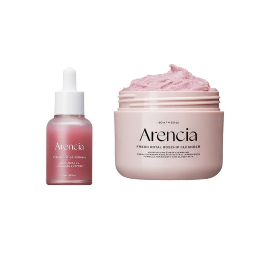 Arencia Rosehip Rice Mochi Cleanser 120g + Red Smoothie Serum 8 30ml from Korea by Arencia