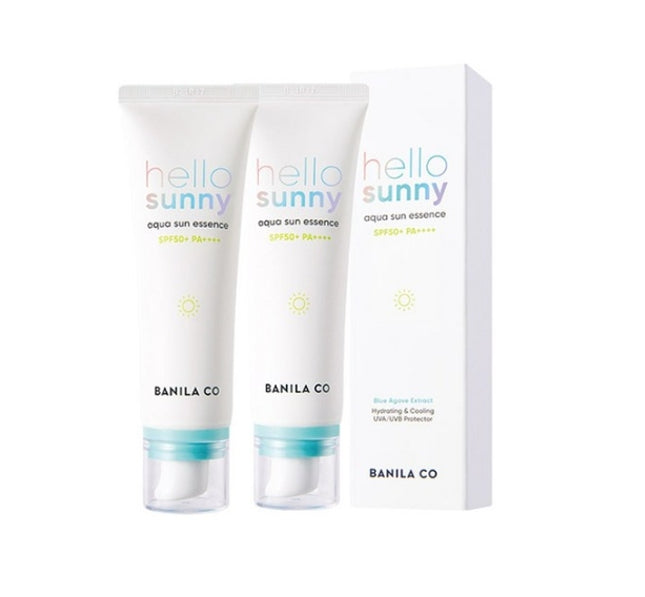 2 x BANILA CO Hello Sunny Aqua Sun Essence 50ml, SPF50+ PA++++ from Korea