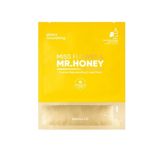 6 x BANILA CO Miss Flower & Mr. Honey Propolis Rejuvenating 2 Step Mask from Korea