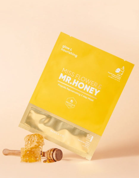 6 x BANILA CO Miss Flower & Mr. Honey Propolis Rejuvenating 2 Step Mask from Korea