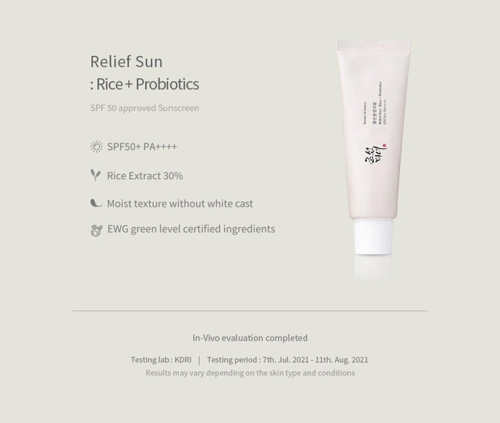 2 X Beauty of Joseon Relief Sun: Rice + Probiotics 50ml, SPF50+ PA++++ from Korea by Beauty of Joseon
