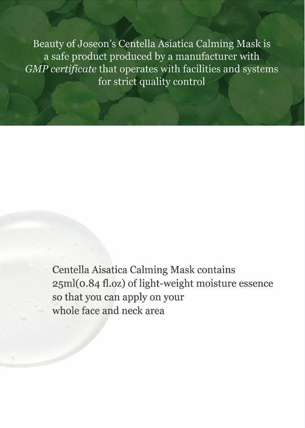 Beauty of Joseon Centella Asiatica Calming Mask Sheet (25ml X 10 Sheets) from Korea by Beauty of Joseon