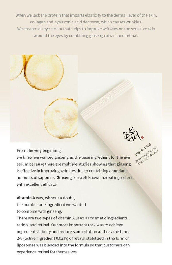 Beauty of Joseon Revive Eye Serum : Ginseng + Retinol 30mL from Korea by Beauty of Joseon