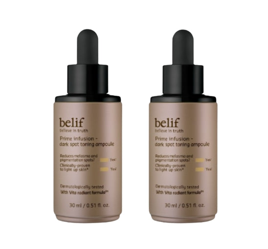 2 x belif Prime Infusion Dark Spot Toning Ampoule 30ml from Korea