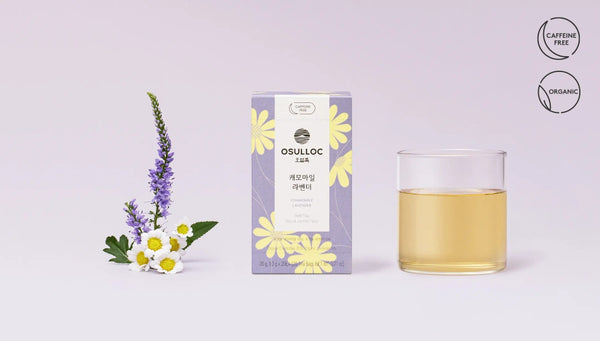 2 x [CAFFEINE FREE] Osulloc Chamomile Lavender Tea (20 Tea Bags), Caffeine‑Free, Herbal Tea, Natural Jasmine Flavor  from Korea