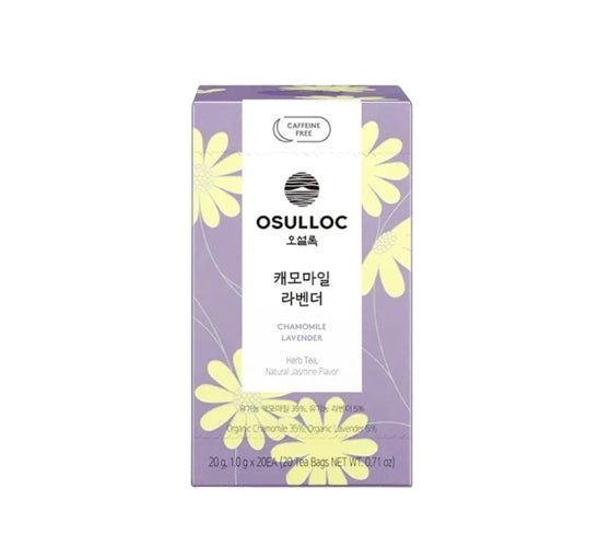 2 x [CAFFEINE FREE] Osulloc Chamomile Lavender Tea (20 Tea Bags), Caffeine‑Free, Herbal Tea, Natural Jasmine Flavor  from Korea