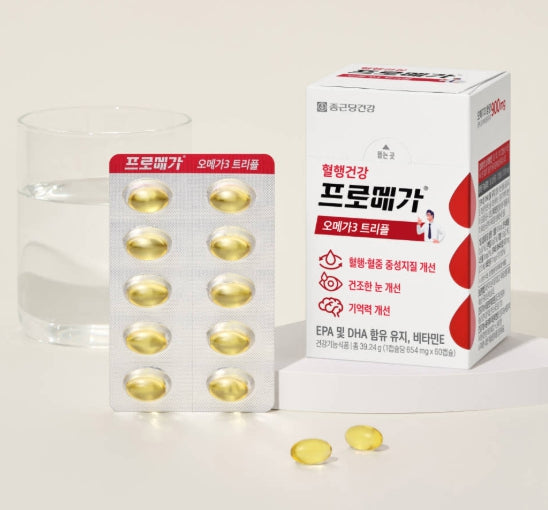 CHONGKUNDANG Healthcare Promega Omega 3 Triple, 60 Capsules from Korea