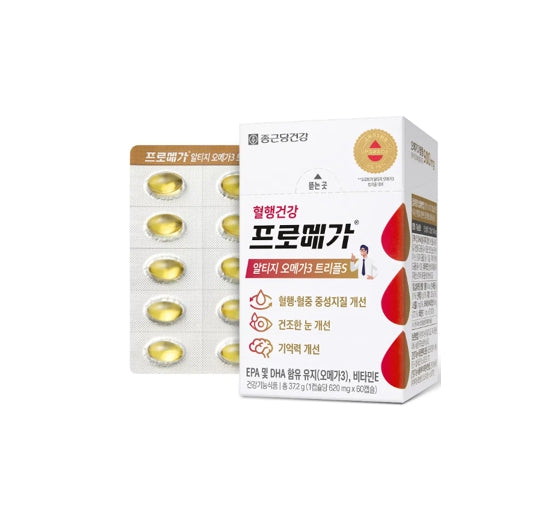 CHONGKUNDANG Healthcare Promega rTG Omega3 TripleS, 60 Capsules from Korea