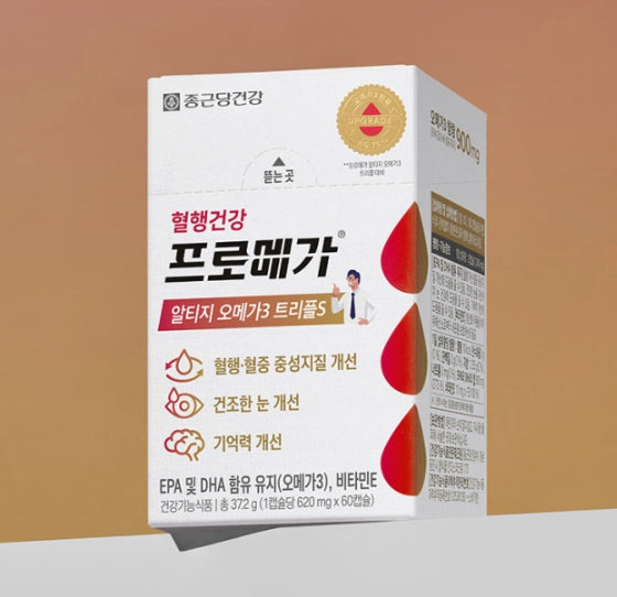 2 x CHONGKUNDANG Healthcare Promega rTG Omega3 TripleS, 60 Capsules from Korea