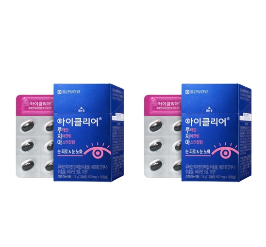 2 x CHONGKUNDANG Healthcare Eye Clear Lutein Zeaxanthin Astaxanthin 30 Capsules from Korea