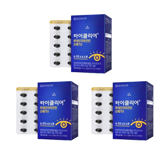 3 x CHONGKUNDANG Healthcare Eye Clear Lutein Zeaxanthin Omega3 60 Capsules from Korea