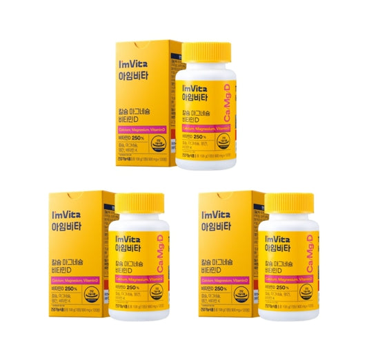 3 x CHONGKUNDANG Healthcare I'm Vita Calcium, Magnesium, Vitamin D 120 Tablets from Korea