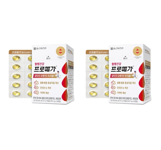2 x CHONGKUNDANG Healthcare Promega rTG Omega3 TripleS, 60 Capsules from Korea