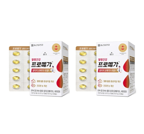 2 x CHONGKUNDANG Healthcare Promega rTG Omega 3 Dual S, 60 Capsules from Korea
