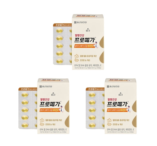 3 x CHONGKUNDANG Healthcare Promega rTG Omega 3 Dual Vitamin D, 60 Capsules from Korea