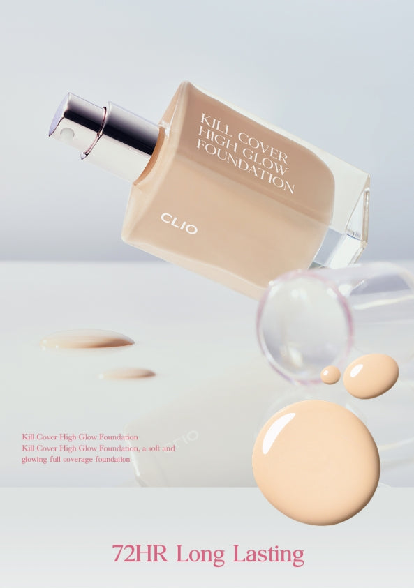 2 x CLIO Kill Cover High Glow Foundation 38g, 2 Colours from Korea