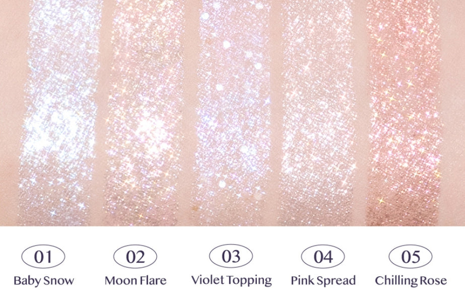 2 x CLIO Moon Glass Liquid Glitter 1g, 2 Colour Options from Korea
