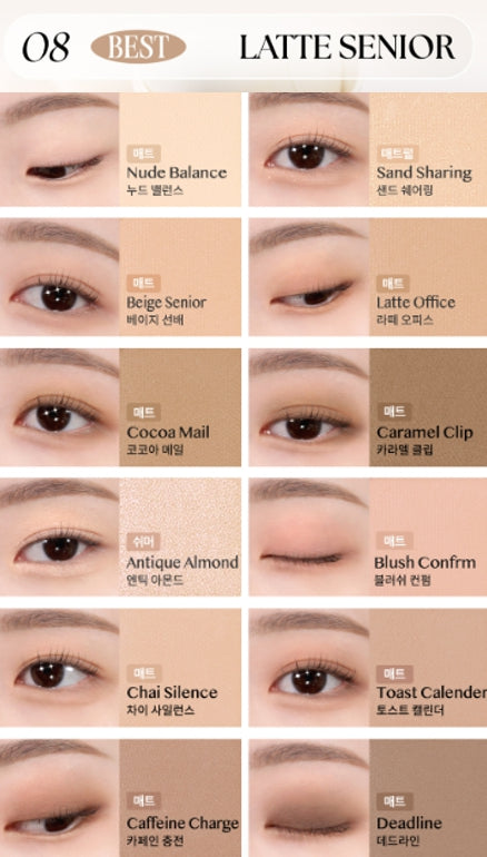 CLIO Pro Eye Palette Air, 12-Colour Eyeshadow Palette, 7 Options from Korea