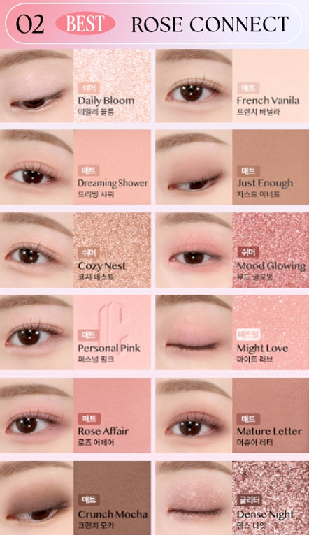 CLIO Pro Eye Palette Air, 12-Colour Eyeshadow Palette, 7 Options from Korea