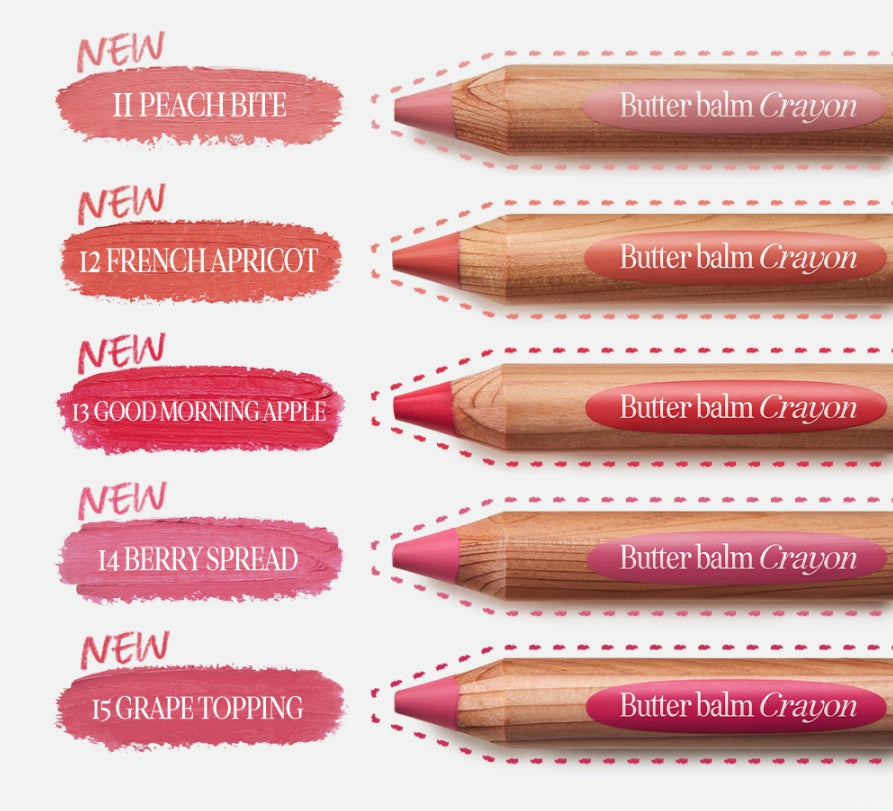 2 x CLIO Butter Balm Crayon 3.9g, Light Matte 5 Colour Options from Korea