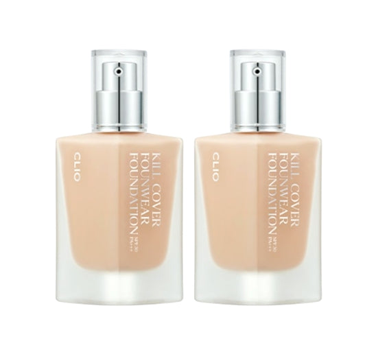 2 x CLIO Kill Cover Founwear Foundation 38g SPF 30 PA+++, 2 Colours from Korea