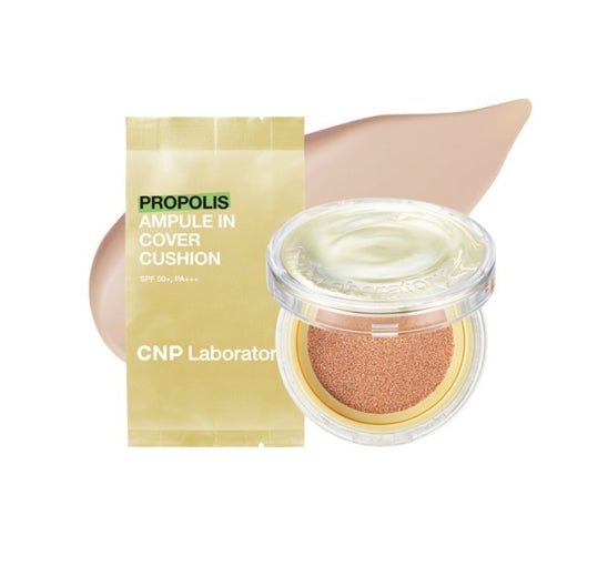 CNP Laboratory New Propolis Ampule In Cover Cushion Set (Main + Refill) #21 Light Beige SPF50+ PA+++ from Korea by CNP Laboratory