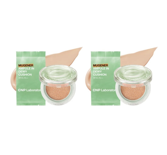 2 x CNP Laboratory Mugener Ampule In Dewy Cushion Set (Main + Refill) #21 Light Beige SPF50 PA+++ from Korea by CNP Laboratory