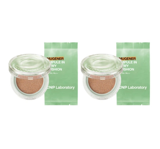 2 x CNP Laboratory Mugener Ampule In Dewy Cushion Set (Main + Refill) #23 Natural Beige SPF50 PA+++ from Korea by CNP Laboratory
