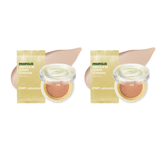 2 x CNP Laboratory New Propolis Ampule In Cover Cushion Set (Main + Refill) #21 Light Beige SPF50+ PA+++ from Korea by CNP Laboratory