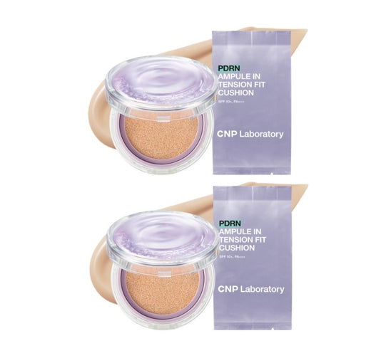 2 x CNP Laboratory PDRN Ampule In Tension Fit Cushion Set (Main + Refill) #21 Light Beige SPF50 PA+++ from Korea by CNP Laboratory