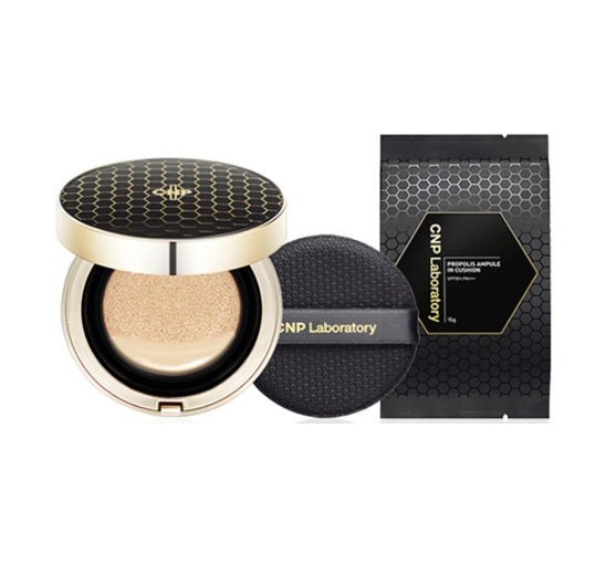 CNP Laboratory Propolis Ampule in Cushion #21 Light Beige (Main+Refill) SPF50+ PA+++ from Korea by CNP Laboratory