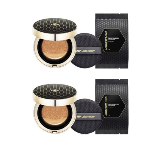 2 x CNP Laboratory Propolis Ampule in Cushion #23 Natural Beige (Main+Refill) SPF50+ PA+++ from Korea by CNP Laboratory