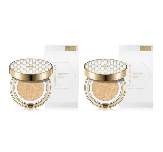 2 x CNP Laboratory Propolis Ampule in Radiant Cushion Set(Main + Refill) #21 Light Beige SPF50+ PA+++ from Korea by CNP Laboratory
