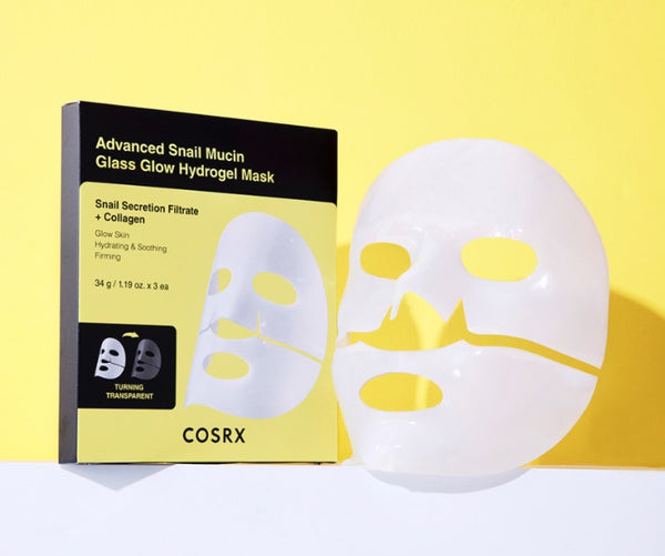 COSRX Advanced Snail Mucin Glass Glow Hydrogel Mask (3 Sheets) from Korea by COSRX