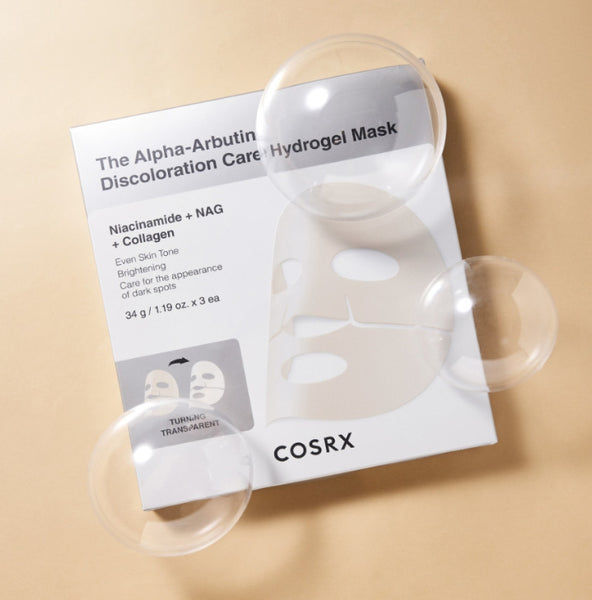 COSRX The Alpha-Arbutin Discoloration Care Hydrogel Mask (3 Sheets) from Korea by COSRX