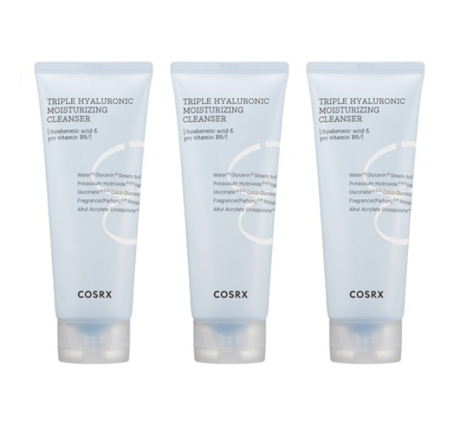 3 x COSRX Triple Hyaluronic Moisturizing Cleanser 150ml from Korea by COSRX