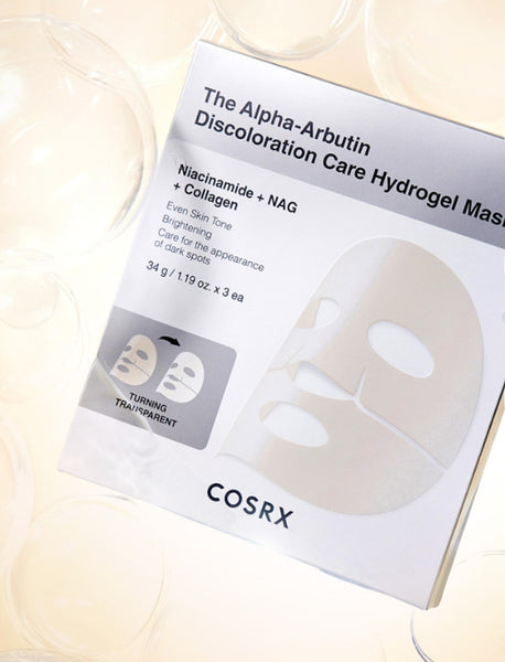 COSRX The Alpha-Arbutin Discoloration Care Hydrogel Mask (3 Sheets) from Korea by COSRX