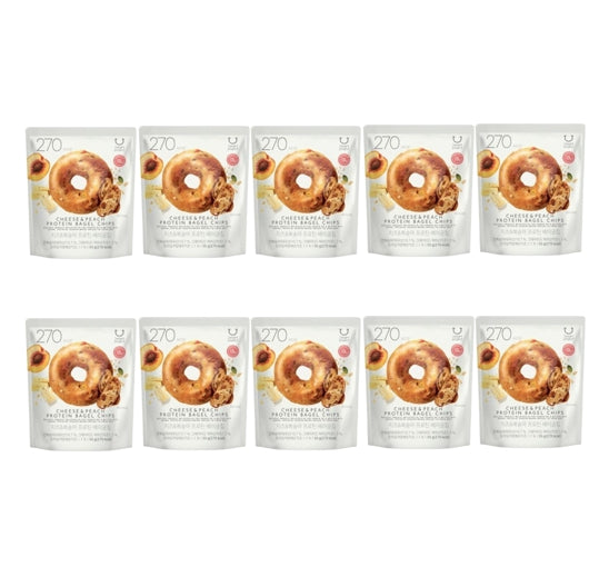 10 x DELIGHT PROJECT Cheese & Peach Protein Bagel Chips 55g from Korea