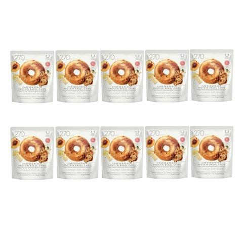 10 x DELIGHT PROJECT Cheese & Peach Protein Bagel Chips 55g from Korea