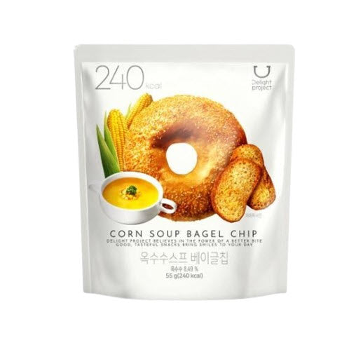 10 x DELIGHT PROJECT Corn Soup Bagel Chip 55g from Korea