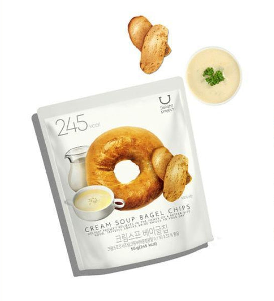 10 x DELIGHT PROJECT Cream Soup Bagel Chip 55g from Korea