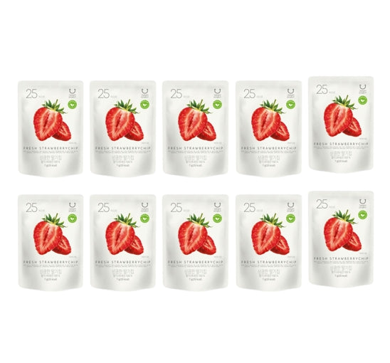 Multiple packages of fresh strawberries with visible brand logo on a white background