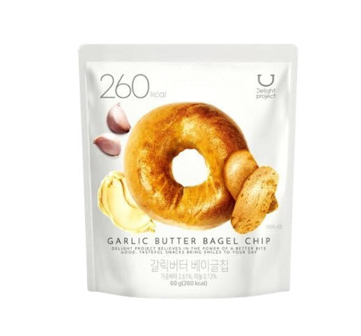 10 X DELIGHT PROJECT Garlic Butter Bagel Chip 60g from Korea