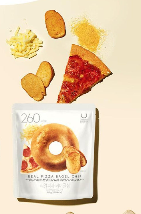 DELIGHT PROJECT Real Pizza Bagel Chip 60g (5EA) + Corn Soup Bagel Chip 55g (5EA) from Korea