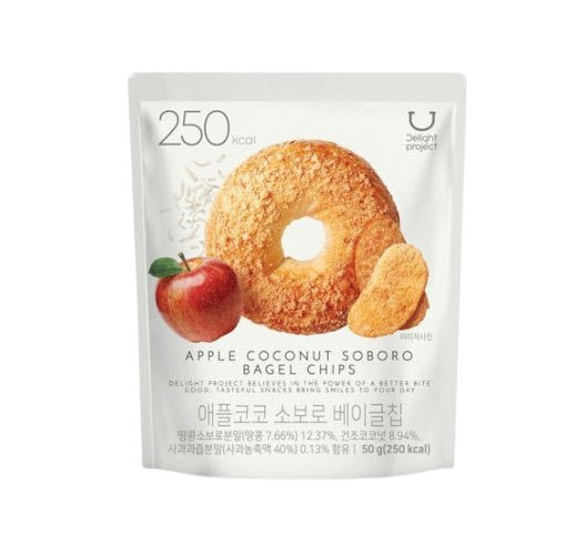 DELIGHT PROJECT Honey Butter Bagel Chip 60g (5EA) + Apple Coconut Soboro Bagel Chip 50g (5EA) from Korea