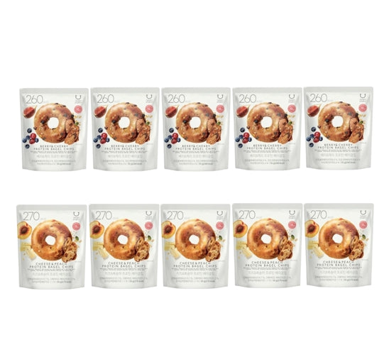 DELIGHT PROJECT Berry & Cherry Protein Bagel Chips 55g (5EA) + Cheese & Peach Protein Bagel Chips 55g (5EA) from Korea