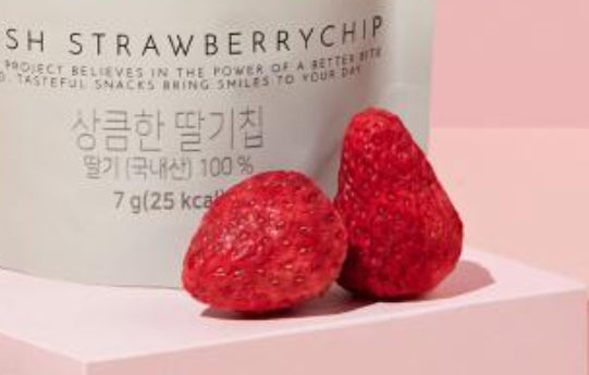DELIGHT PROJECT Fresh Strawberry Chip 7g (5EA) +Fresh Jeju Mandarin Chip 8g (5EA) from Korea